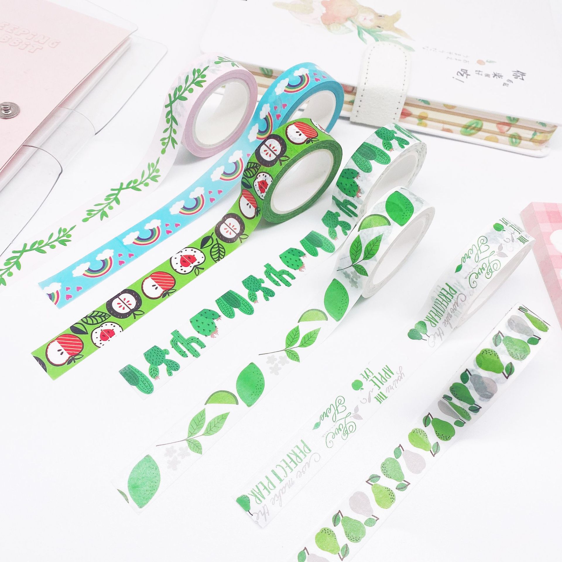 批发 DIY彩色绿植创意不干胶贴纸   礼品包装装饰 手账和纸胶带