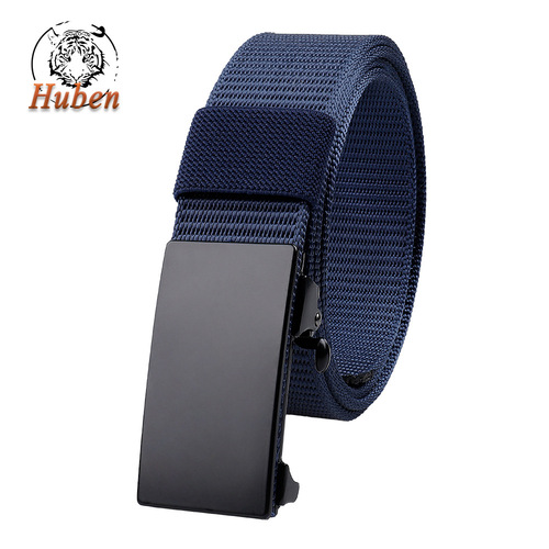 Alloy automatic buckle thickened nylon belt smooth buckle men's toothless tactical belt casual versatile belt