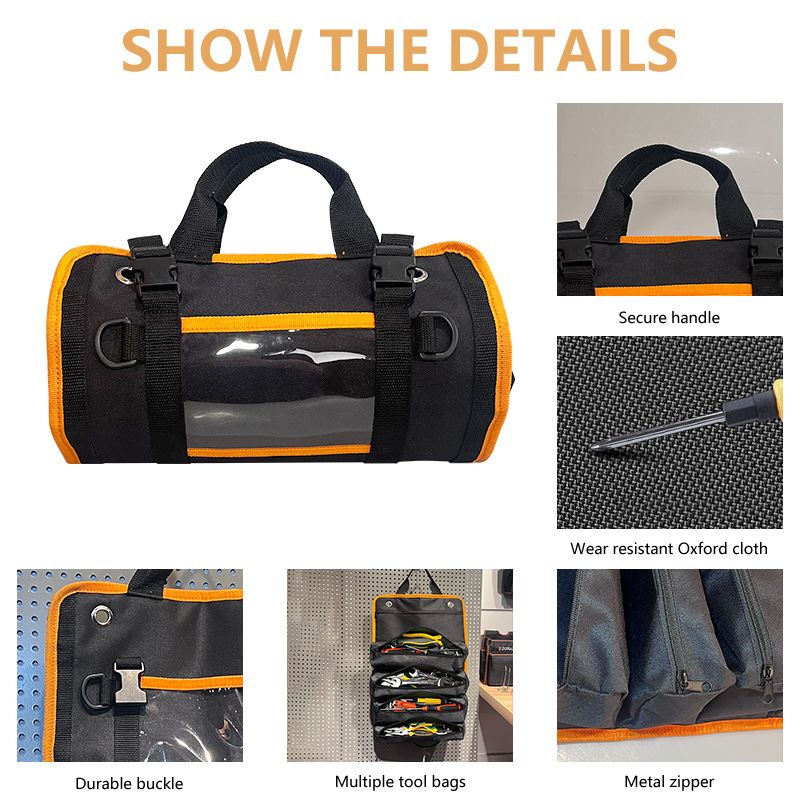 Bolsa de herramientas para reparación de automóviles, selección de electricista, bolsa de almacenamiento pequeña, bolsa de rollo colgante, bolsa de herramientas portátil