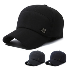 秋冬新款中老年男士棒球帽户外防寒楼梯布保暖鸭舌帽爸爸护耳棉帽