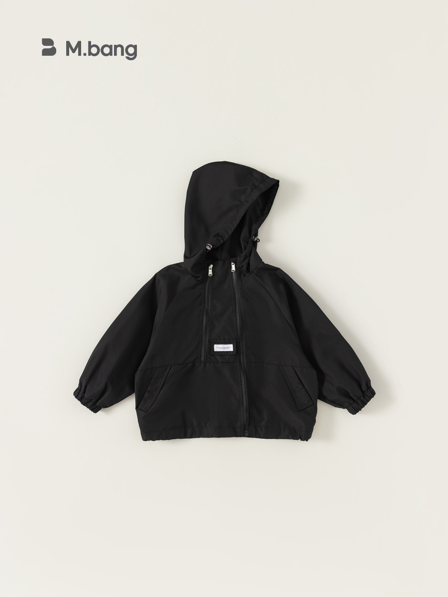 Ropa infantil Youbao, estilo coreano, chaqueta cortavientos con capucha de color sólido, chaqueta con cremallera, cortavientos, para exteriores, primavera y otoño, para niños.