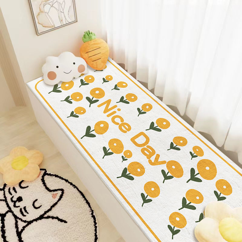 Caricatura en línea alfombra de ventana flotante dormitorio principal decoración de la habitación de la princesa alfombra de balcón cuatro estaciones universal absorción de agua alfombra de ventana de cordero image 16