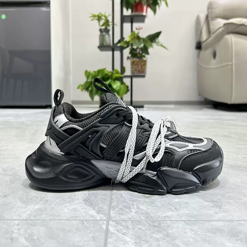 2025新款 赛博轻机甲鞋男女增高厚底休闲跑步做旧老爹鞋