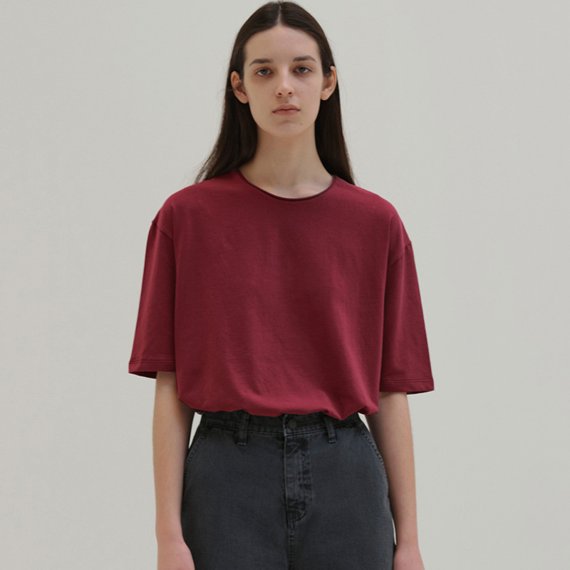 【Clearance Bargain】Short-Sleeve T-Shirt with a Minimalist Style, Loose Neckline, Unique Design, Basic Style, Women's Base T-Shirt 【Clearance Bargain】Short-Sleeve T-Shirt with a Minimalist Style, Loose Neckline, Unique Design, Basic Style, Women's Base T-Shirt