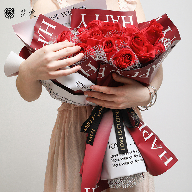 New English double-sided flower wrapping paper waterproof wrap flower Ouya paper flower shop floral outer packaging material paper wholesale New English double-sided flower wrapping paper waterproof wrap flower Ouya paper flower shop floral outer packaging material paper wholesale
