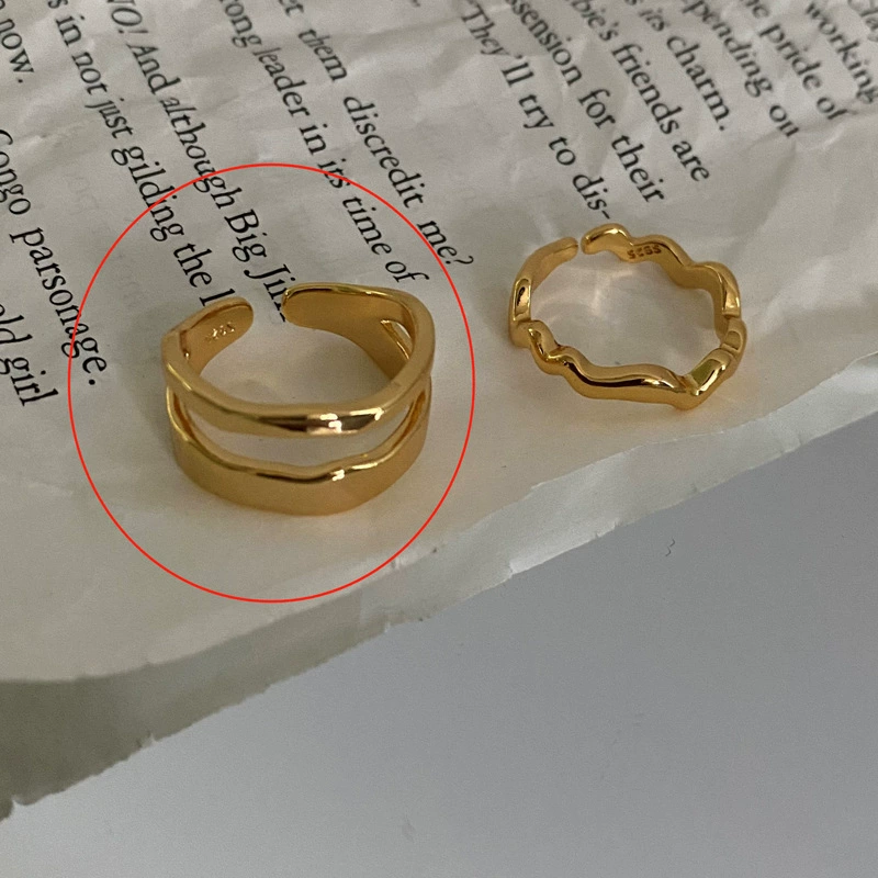 (Cross-border trading), fashionable one size retro golden ring, on index finger, simple and elegant design