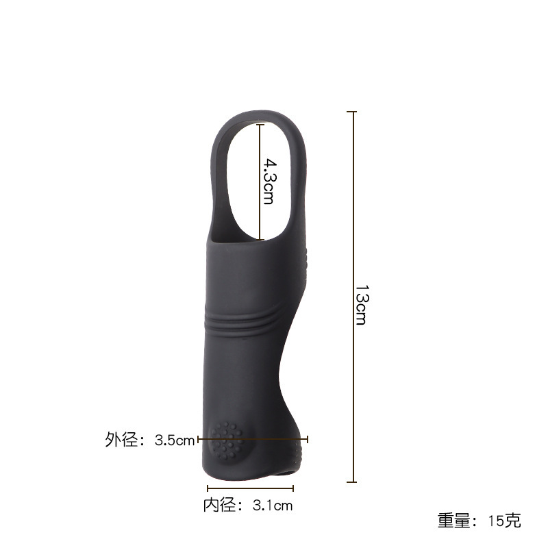 Silicone Locking Ring Condom Sleeve, Diamond Texture, Reusable Delay Aid, Black — detail image 3