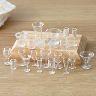 微缩小碗碟红酒杯果汁杯餐盘杯子容器配件DIY食玩迷你厨房餐具