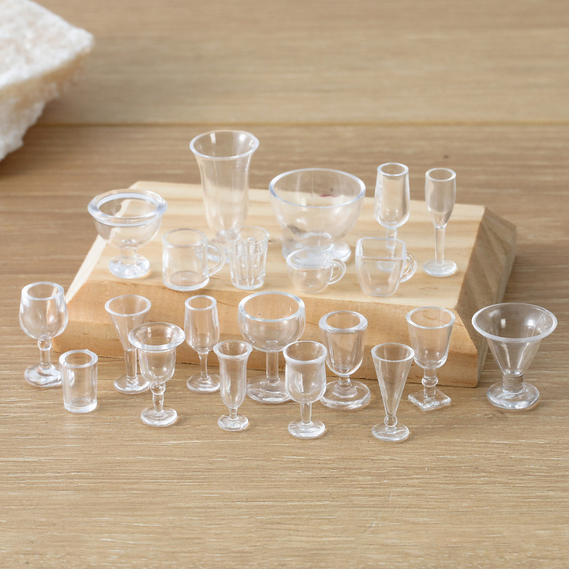 Miniature Dishes, Red Wine Glasses, Juice Cups, Dinner Plates, Cups, Container Accessories, DIY Food Toys, Mini Kitchen Tableware Miniature Dishes, Red Wine Glasses, Juice Cups, Dinner Plates, Cups, Container Accessories, DIY Food Toys, Mini Kitchen Tableware