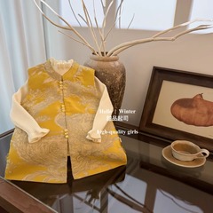 Winter baby girl fashionable New Year greetings 2025 new style New Year clothes girls Chinese style new Chinese vest skirt