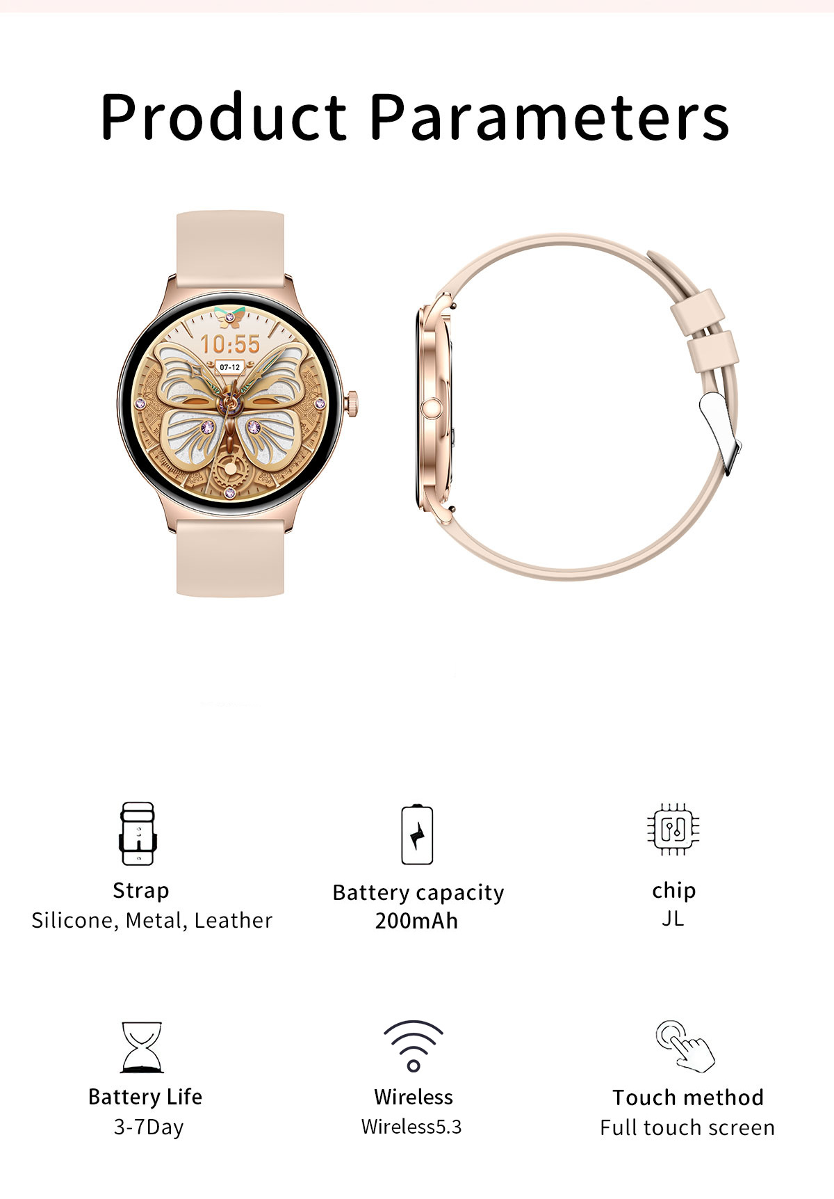 Smartwatch Pour Femme Avec Suivi De Santé Et Appel Bluetooth_voghion.com