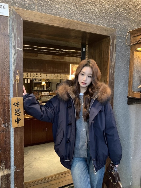羽绒棉服女大毛领2025冬装新款棉衣潮牌爆款派克服冬季防寒外套女|undefined