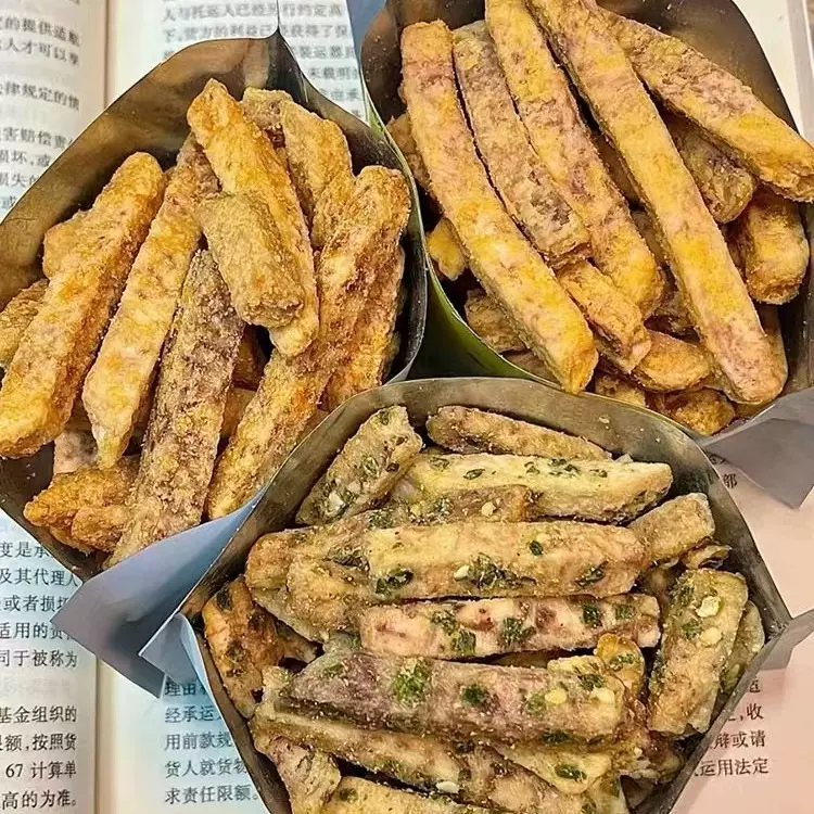 荔浦芋头条蟹黄味香葱咸蛋黄海苔味休闲小吃香芋条