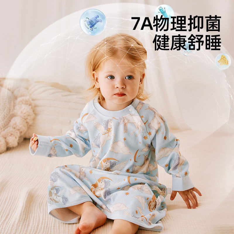 Children's Pajamas Spring and Autumn Style Sleepwear Baby Sleeping Bag Anti-Kick Quilt Spring and Summer New Nightdress Home Air Conditioning Clothing