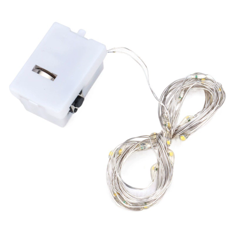 Оптовая Продажа с фабрики маленькая белая коробка Кнопка светодиодная медная проволока световой торт букет Звездная волна шар декоративный Цветной световой шнурок