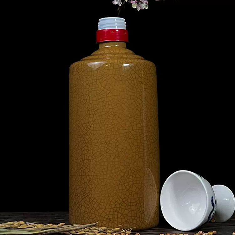 裂纹陶瓷酒瓶空瓶通用批发一斤装密封窖藏酒坛子复古高档家用酒壶