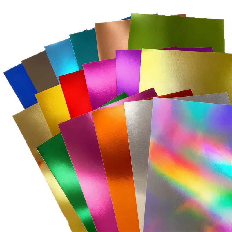 250G papel de oro y plata de color papel de papel espejo de papel de aluminio de papel especial de papel de fondo reflectante de papel artesanal