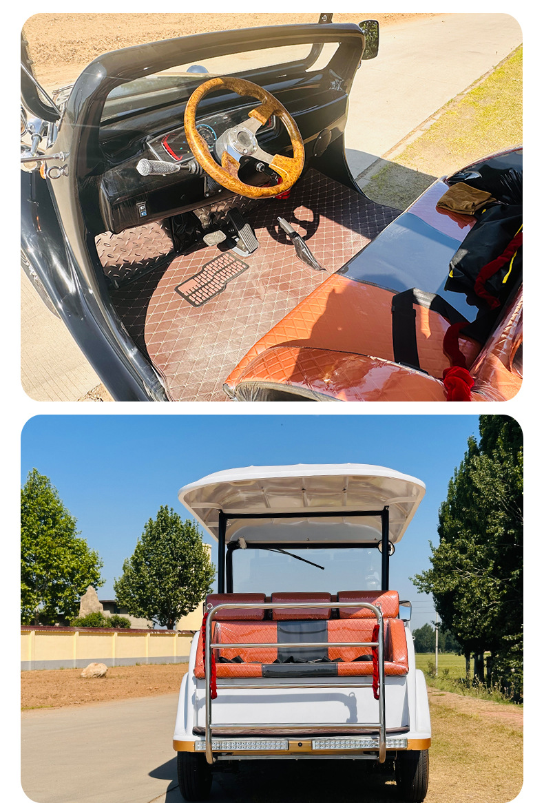 Factory-Made Electric Four-Wheel Sightseeing Cars, Classic Cars, Golf Carts, Four-Seater and Six-Seater Battery Cars, Exclusively for Cross-Border Sales