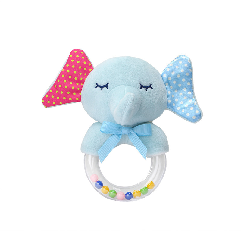 BBSKY - Sonajero de mano de felpa para bebés con diseño de caballito de mar y cerdito, transparente, al por mayor, educativo