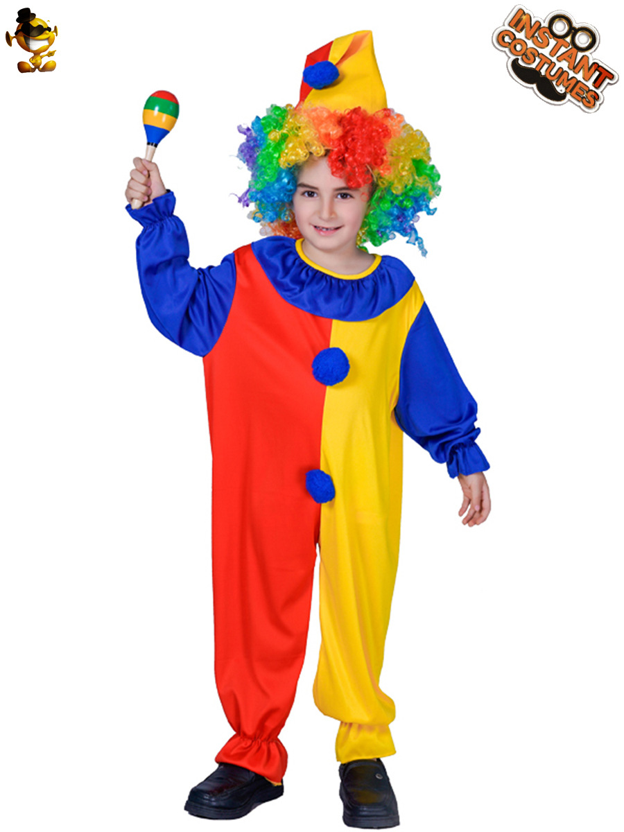 Halloween niños payaso rendimiento apoyos traje niños pequeños payaso juego de rol traje de rendimiento