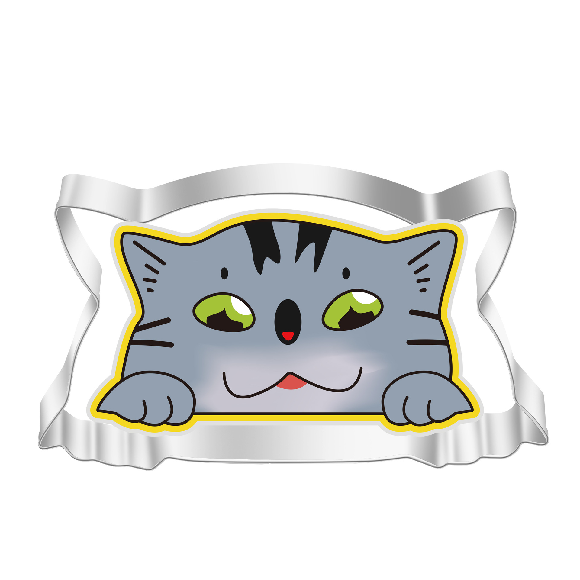 Acero inoxidable galleta molde de dibujos animados animales gatito ratón corte DIY pan al vapor herramienta para hornear