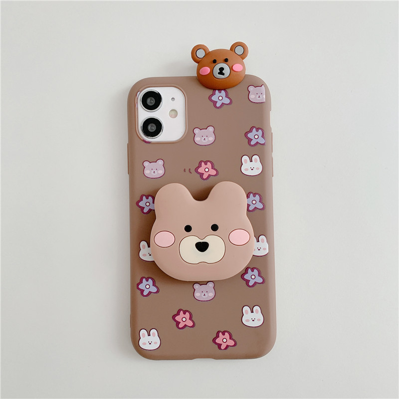 Cute Cartoon Bear & Rabbit Protective Phone Case For Apple Iphone_voghion.com