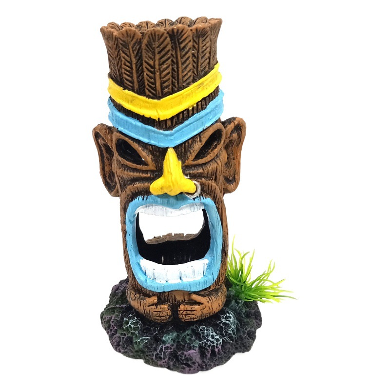 Nueva Decoración de Resina para Peceras con Figura de Indio Nativo de Indiana, Escondite para Reptiles, Venta al por Mayor del Fabricante