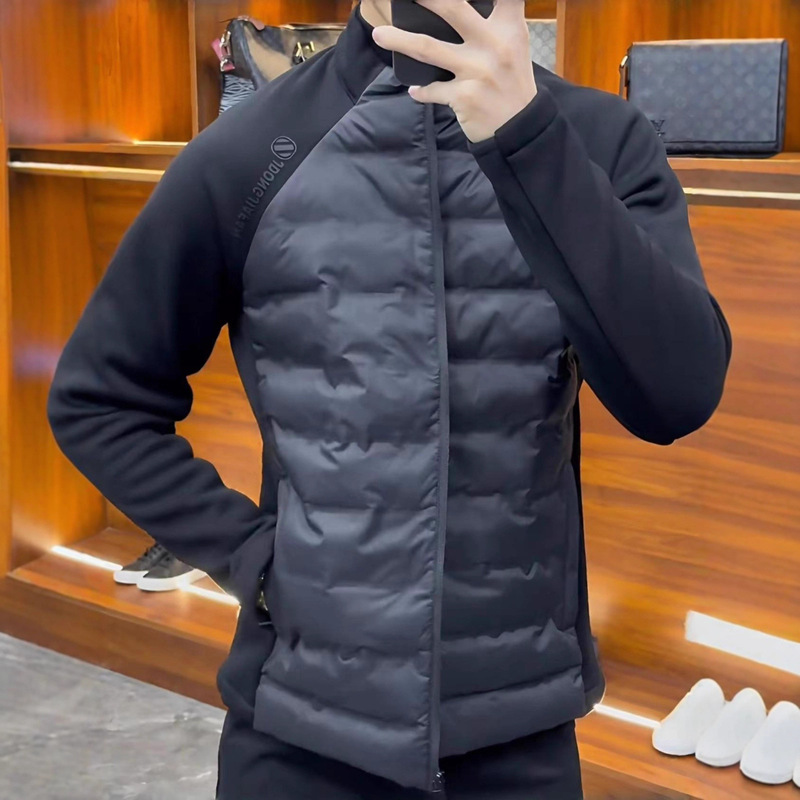 Down Jacket Men's 2025 Autumn and Winter New High-End Accessible Luxury High-Quality Splicing Stand Collar Fashion Versatile Jacket Jacket Trend