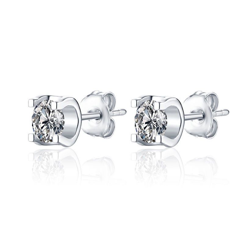 Women's Gender 1 Pair Simple Style Heart Shape Inlay Copper Zircon Ear Studs