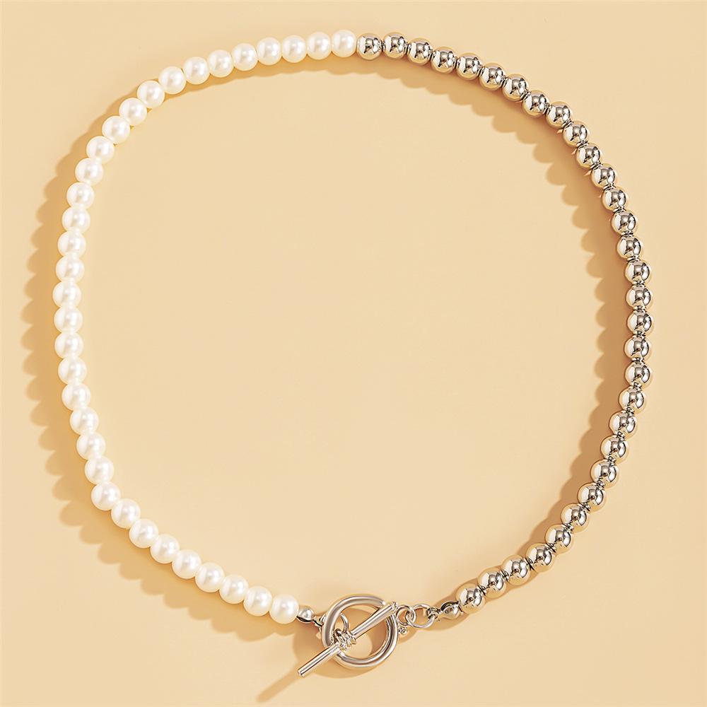 fashion niche specialshaped splicing pearl OT buckle necklacepicture6