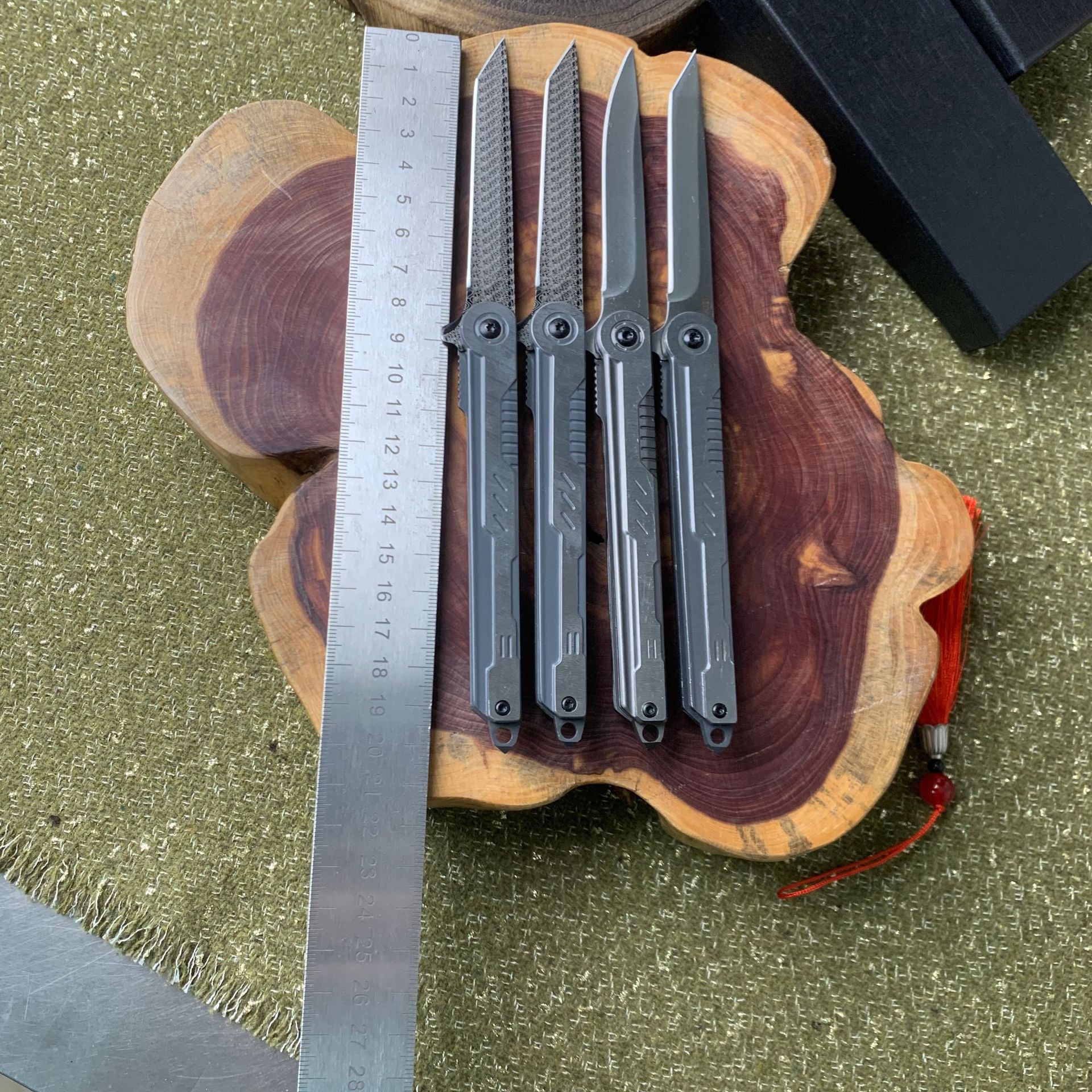 神笔M390钢羽毛纹折叠刀户外露营口袋刀便携式水果刀折刀削皮