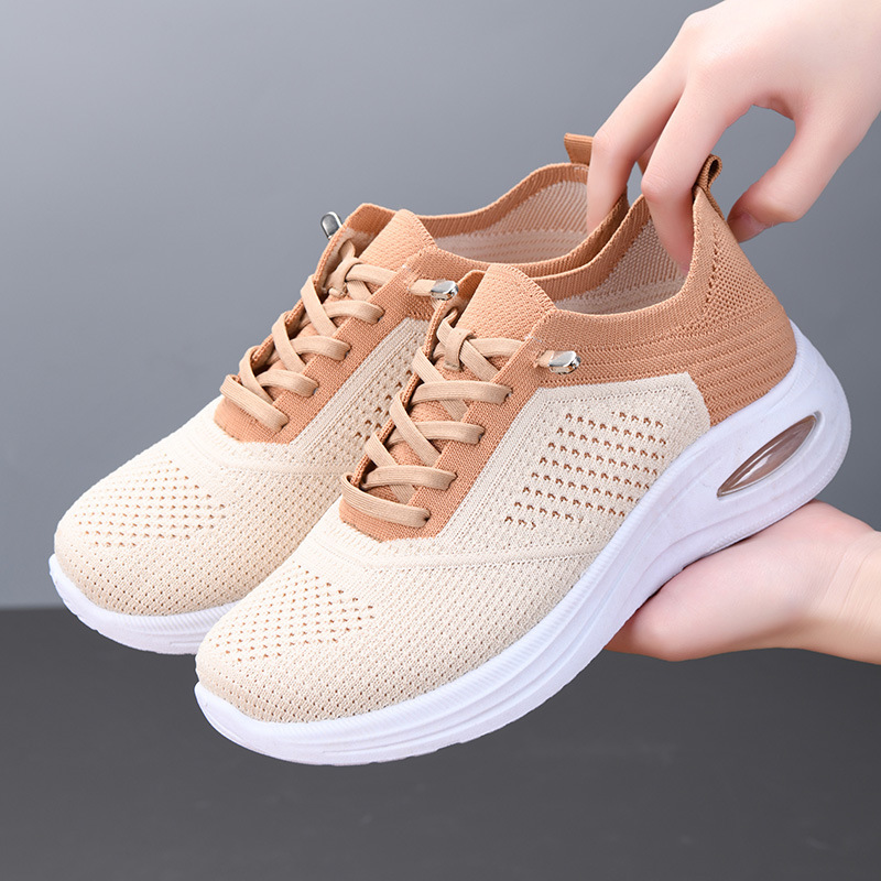 Shoes Women's 2025 New Foreign Trade Women's Shoes Casual Lace-up Socks Subnet Shoes Soft Sole sneaker Women