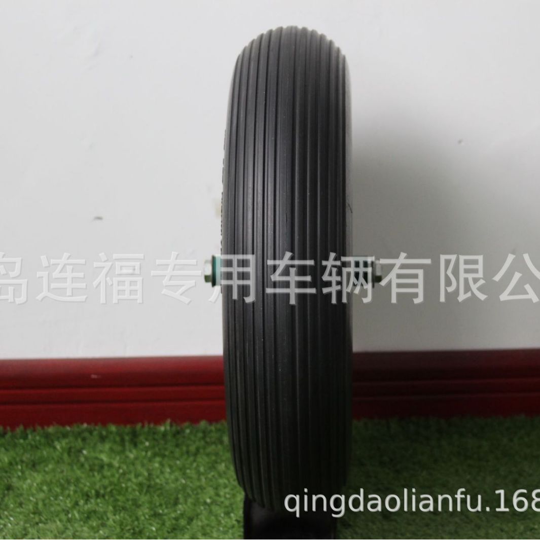 供应出口4.00-8直纹PU轮 铁轮辐发泡轮 聚氨酯实心轮 欢迎洽谈