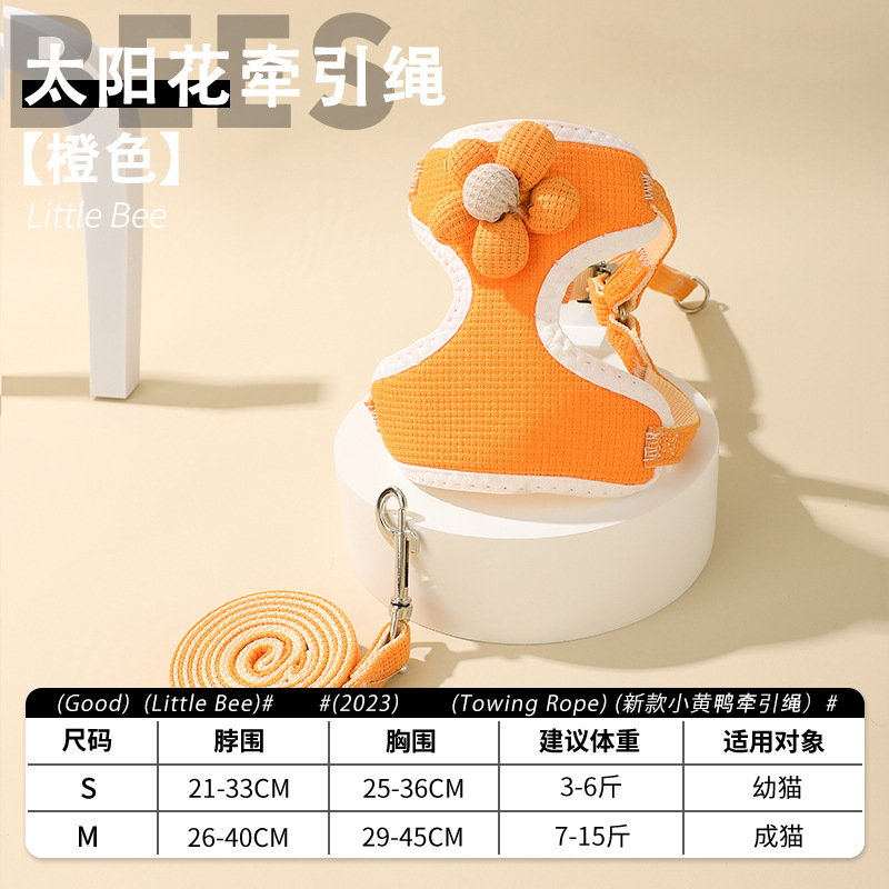 Nuevo estilo gato perro correa de correa tipo chaleco perro mediano y pequeño correa ajustable para el pecho cuerda para pasear perro spot al por mayor