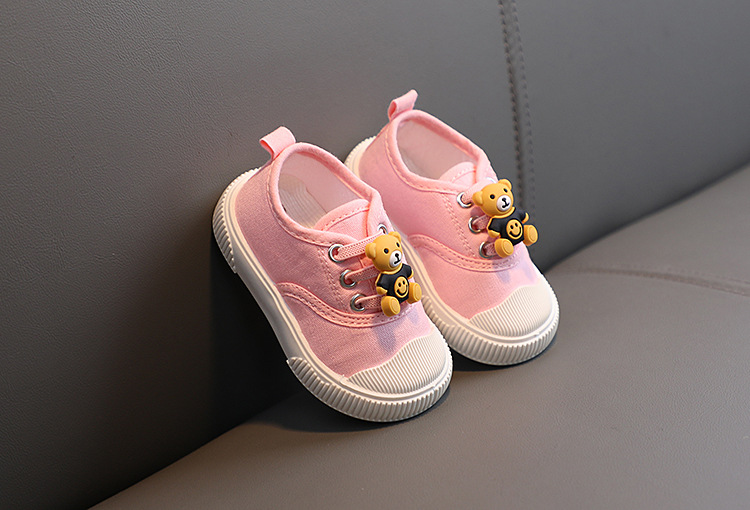 2022 Frühling Herbst Baby Cartoon Bär Weiche Sohle Walking für Jungen und Mädchen, Säuglingsschuhe, Segeltuchschuhe_voghion.com