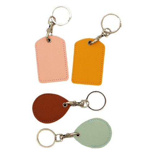 Access card holder rectangular drop-shaped keychain community access card protective cover square elevator leather card holder