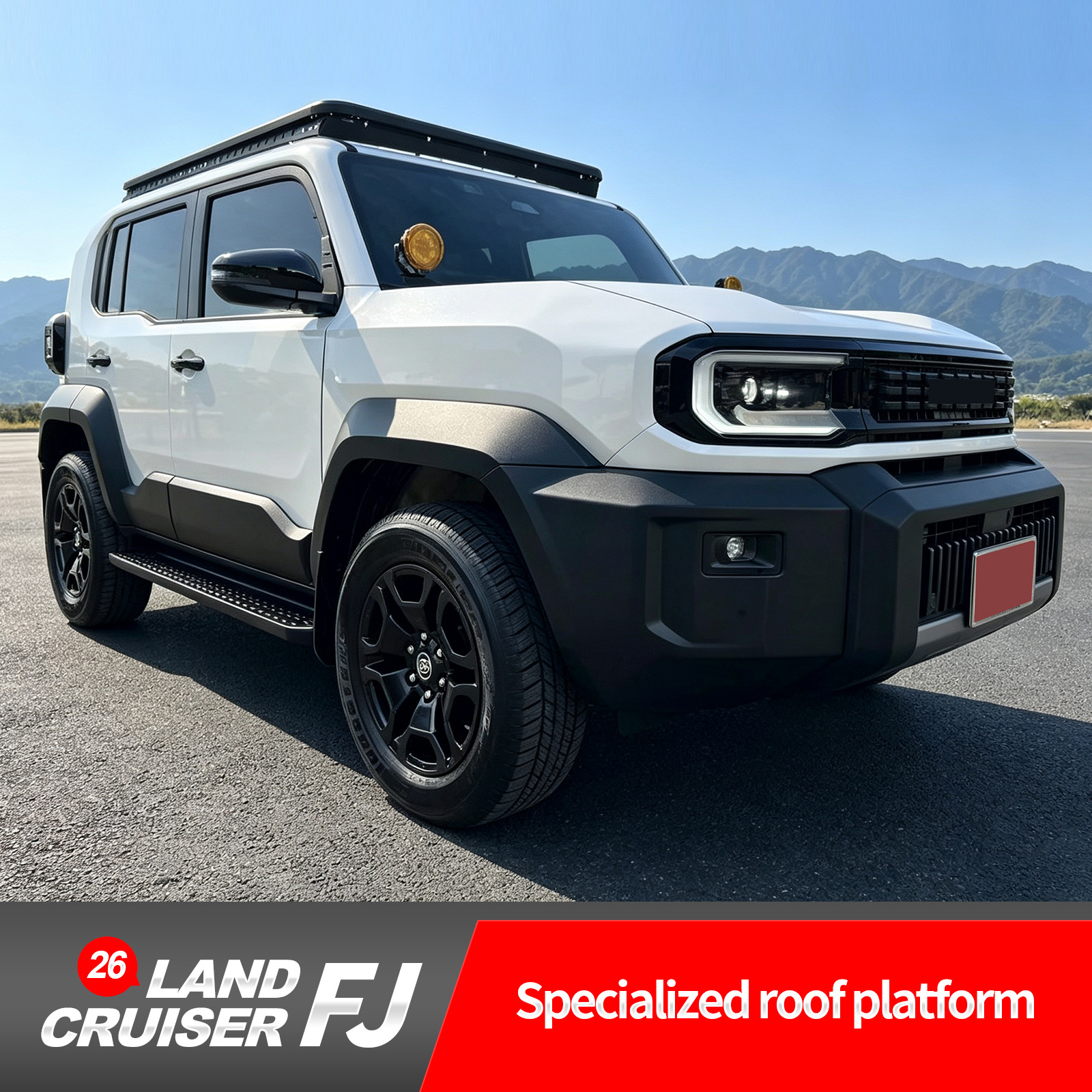 Suitable for 26 models of Toyota Land Cruiser FJ, roof luggage rack, roof frame modification, aluminum alloy roof platform