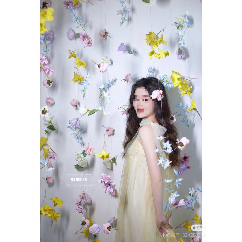 多巴胺花结婚花帘子鱼线悬浮花门帘吊饰婚房布置装饰|undefined
