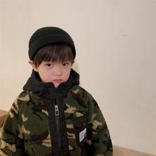 2025冬季男童迷彩棉衣中小童羊羔毛棉服儿童加棉加厚连帽棉袄外套