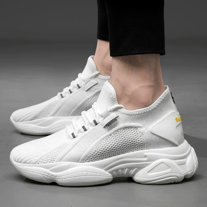 Summer invisible sports high shoes for leisure, men's footwear, 6cm