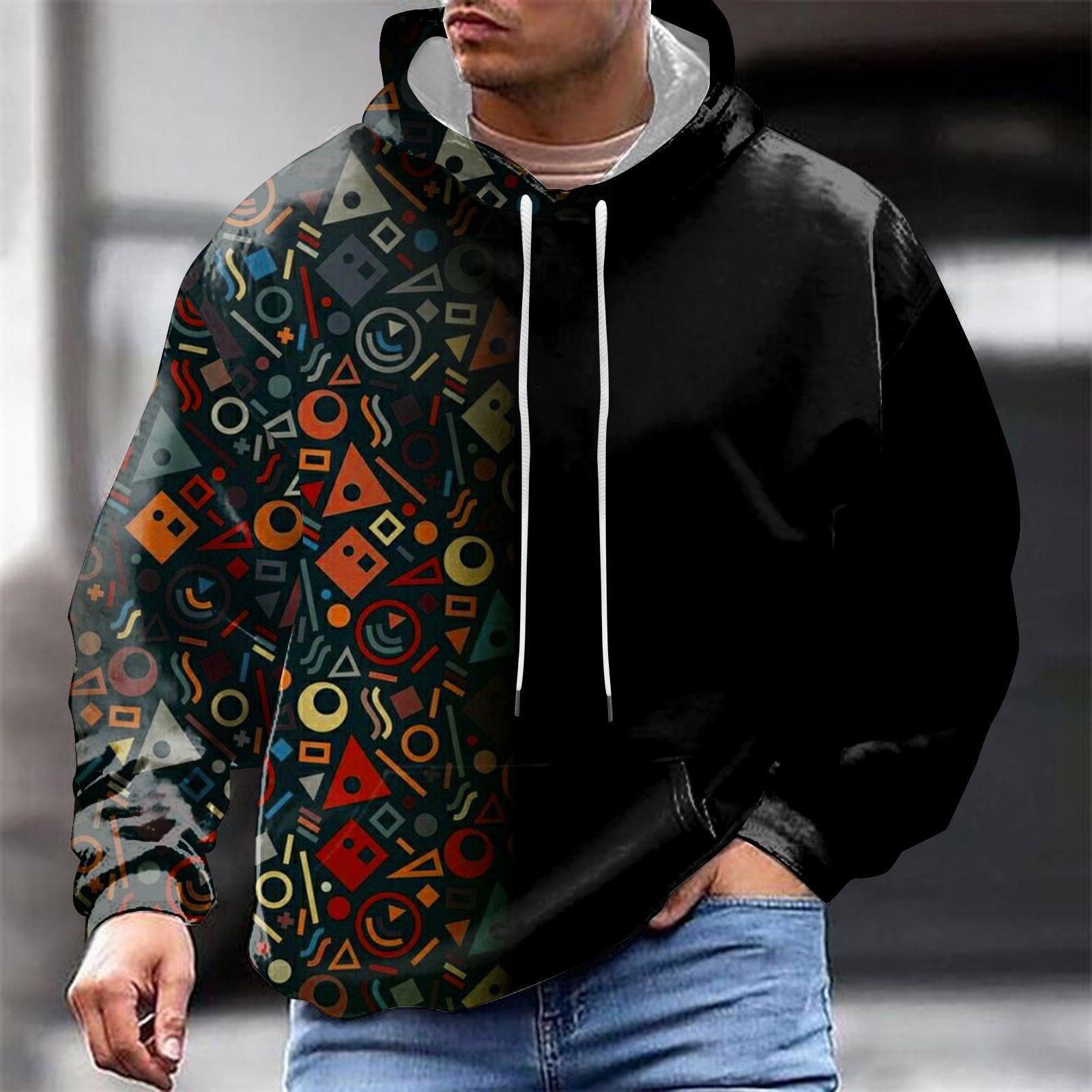 Comercio exterior europeo y americano nuevo estilo 2024 nueva tendencia de la moda casual todo-fósforo suéter con capucha para hombres étnicos MC11