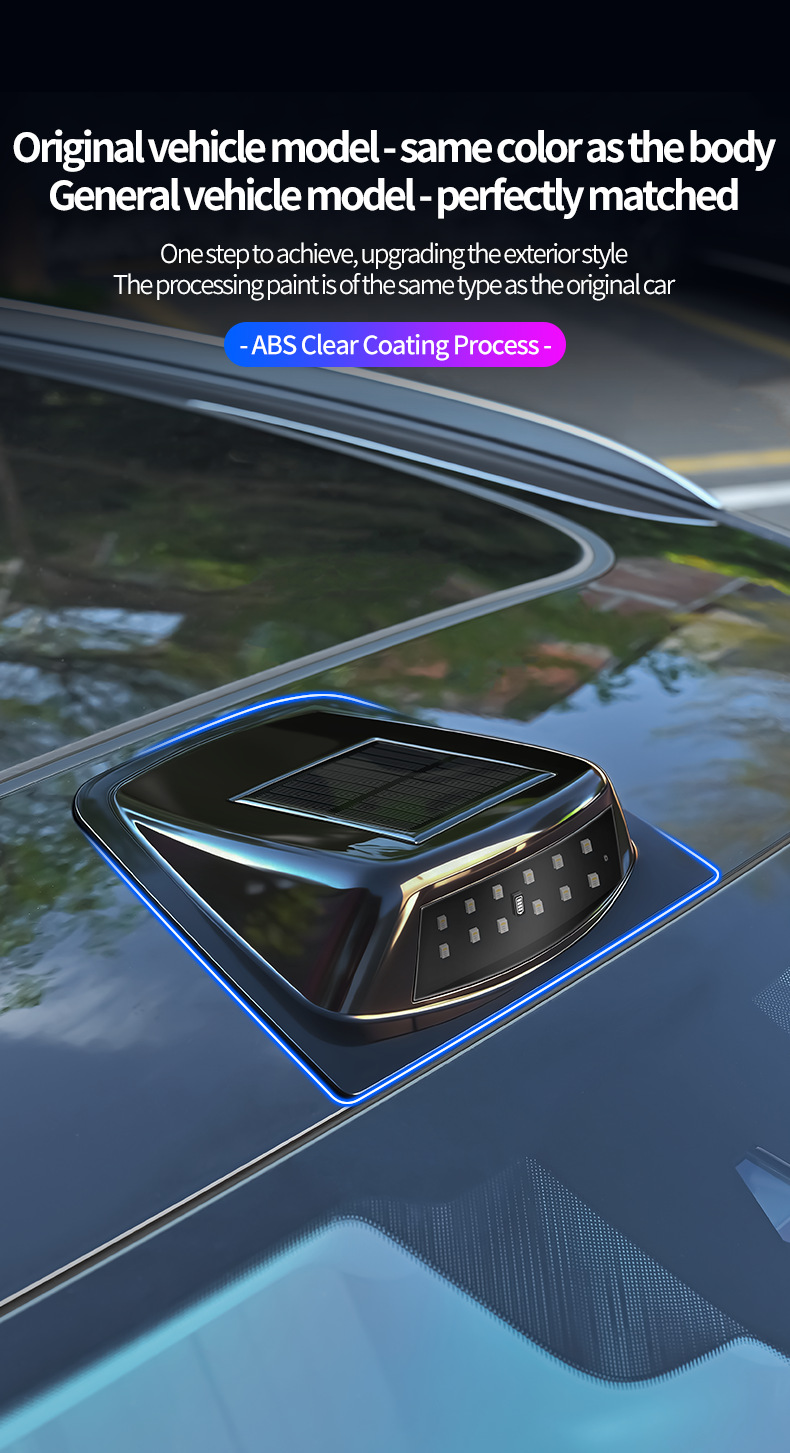 Cross-Border Solar-Powered Led Car Lights, Radar Cover Laser Lights, Vehicle-Mounted Warning Lights, Remote-Controlled Colorful Car Modification Lights