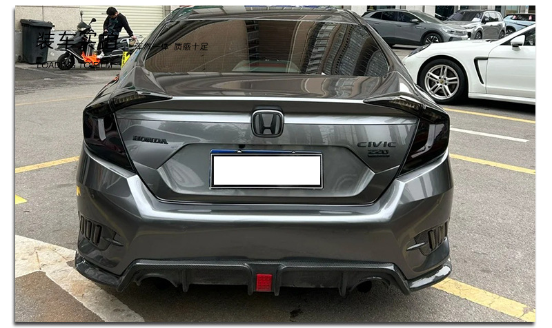 Black Knight Grille Rear Emblem CIVIC Lettering for Honda Civic 10th/11th Gen