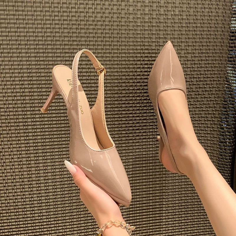 Summer footwear high heels, fashionable sexy sandals pointy toe, Korean style