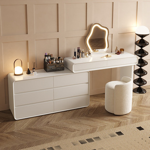 Cream style dressing table painted bedroom dressing table chest of cabinet light luxury makeup mirror integrated makeup table