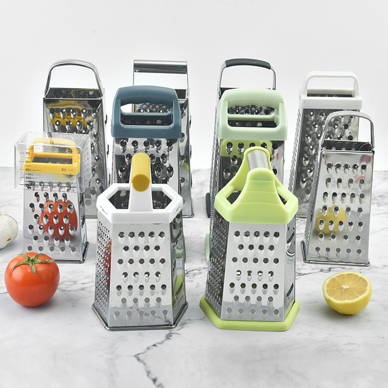 Multifunctional stainless steel four-sided melon grater household three-dimensional grater vegetable, fruit and potato cutter kitchen tools wholesale