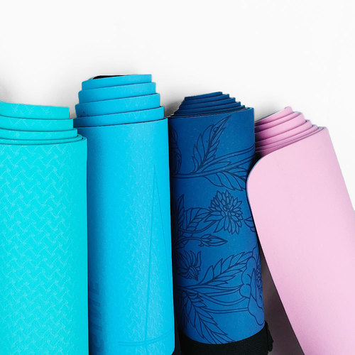 Manufacturer Direct Sales Logo Position Line Yoga Mat Anti-Slip Durable Shock Absorbing Eco-Friendly Odorless TPE Yoga Mat
