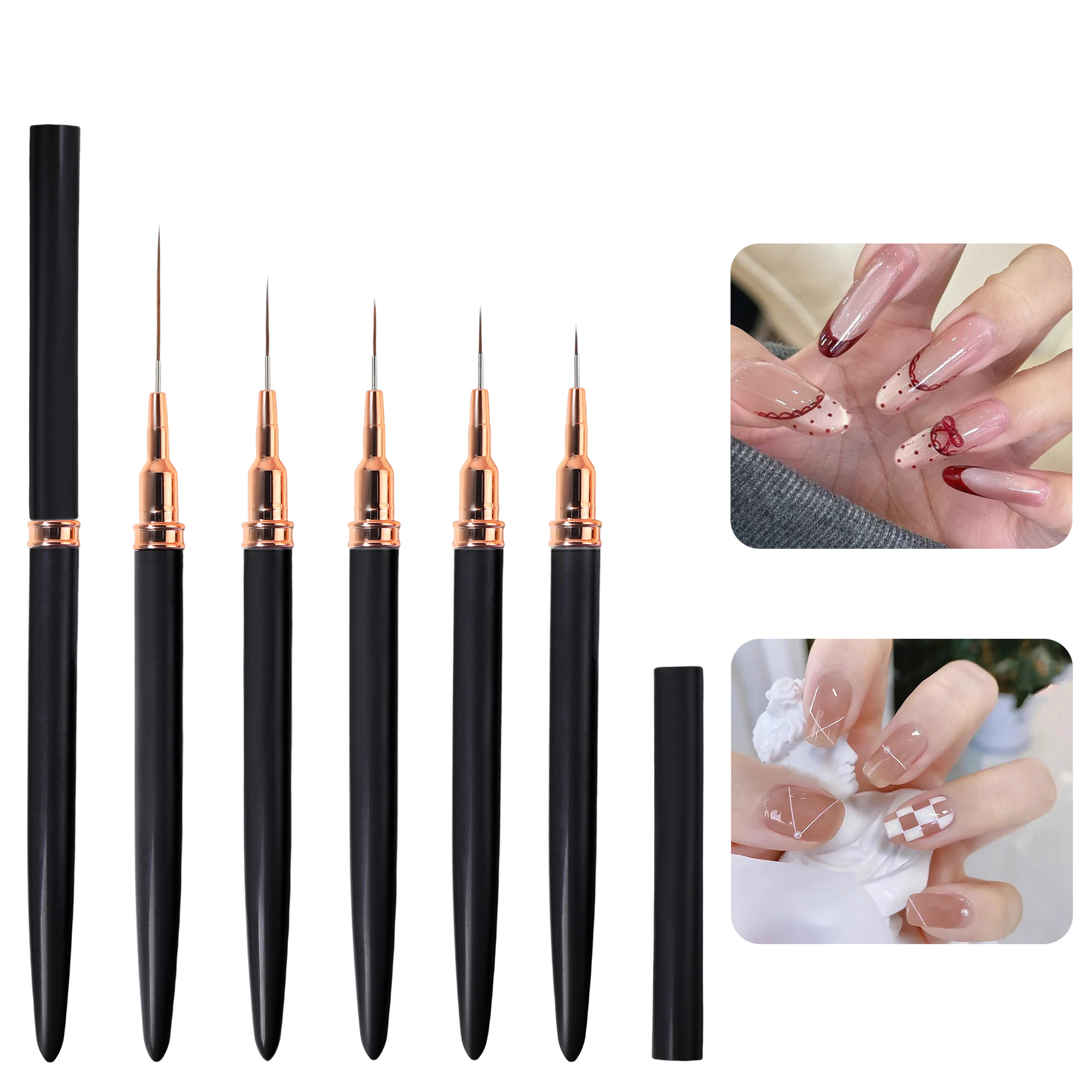 Pen de manicura varilla de madera de sánalo con cubierta pen de pintura pen de relieve pen de manicura conjunto de fototerapia pen de color pen de función pen gradiente pen