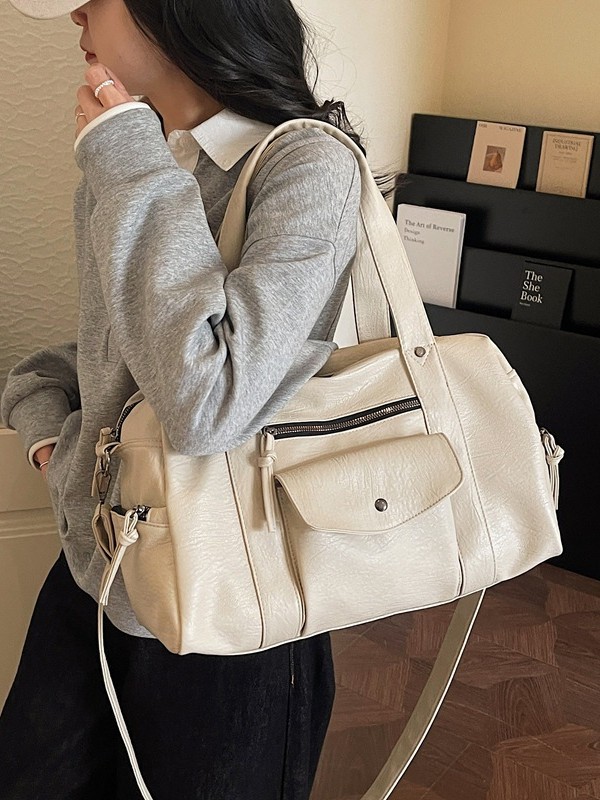Bolso de mano de gran capacidad para mujeres 2026 verano nuevo retro simple bolso de viaje viaje mochila ocio bolso especial image 4