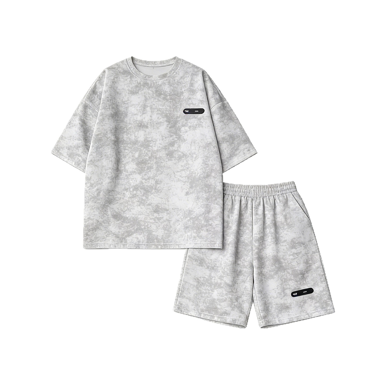 Summer Suit for Men, Tie-Dye Three-Quarter Sleeve T-Shirt, Shorts, Trendy Plus-Size Men's Clothing, a Complete Set of Casual Suits for Men 5